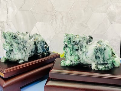 天然A貨翡翠 附收藏證書【招財貔貅】2