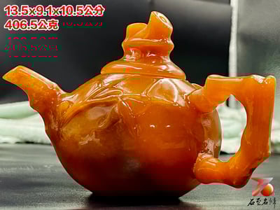 正宗青海凍石 手工雕刻 【竹-節節高升】附精美收藏禮盒2