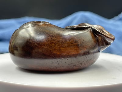 印度小葉紫檀高油二膘料滿金星雕件｜手把件 【雙生-太極牛】3