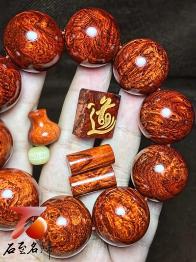 印度小葉紫檀25mm×10顆 瘤疤+多金星【道】3