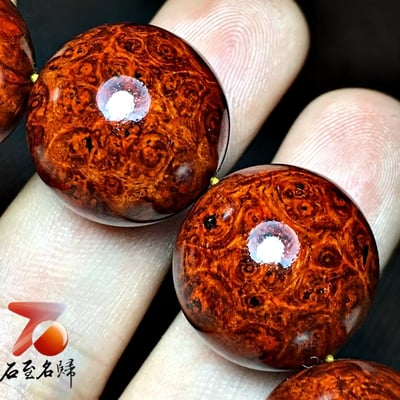 印度小葉紫檀18mm超爆滿瘤疤手珠【百鳥之王】3