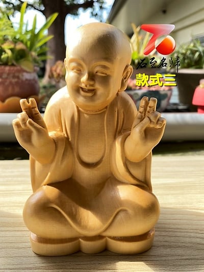 石至名歸 台灣現貨 檜木精雕作品【小沙彌】單個任選700元 附精美收藏禮盒4