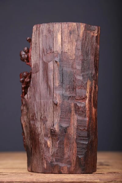 印度小葉紫檀【喜上梅梢-筆筒】5