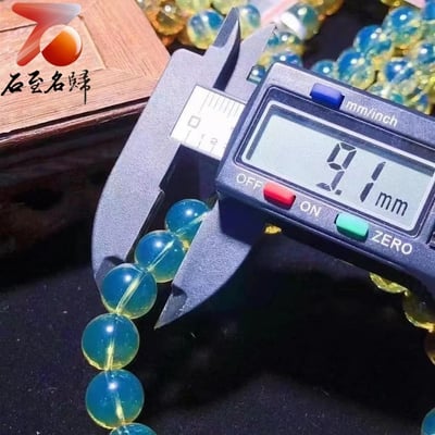 墨西哥3A級別藍珀手串 直徑9～10mm6