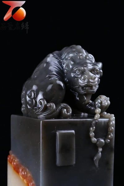 精品五彩老撾石大印章【招財進寶】8