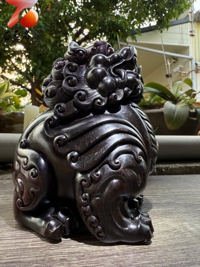 鎮宅之寶｜天地共鳴 印度小葉紫檀金星老料純手工雕刻品 【望天吼】5