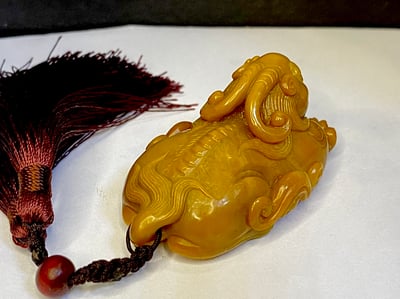 老師傅手工 壽山石雕件【招財瑞獸】4