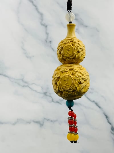 黃楊木精雕【吉祥平安-葫蘆吊墜】3