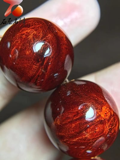 印度小葉紫檀老料炫彩瘤疤+金星20mm手珠【佛手】6