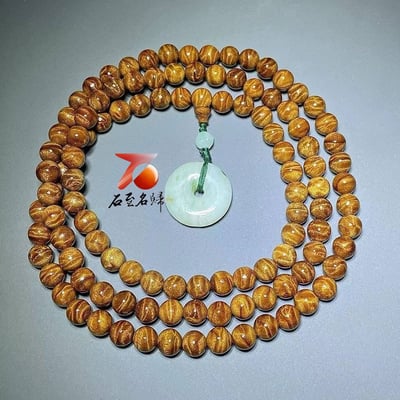 金絲楠木小葉楨楠 精選龍膽瘤疤手串【龍膽映玉・平安常伴】1