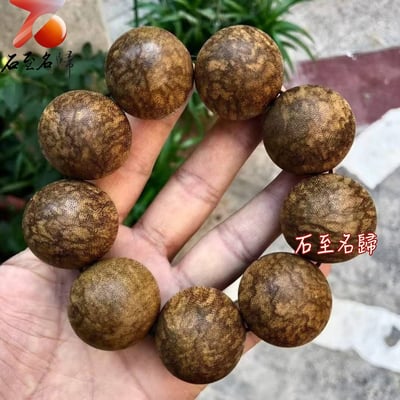 市場唯一 老料巨無霸菩薩棋虎斑紋沉香30mm手珠1