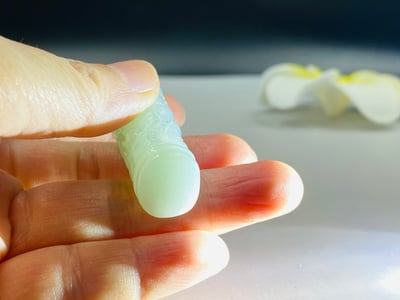 翠青翡翠【龍柱招財貔貅印】4