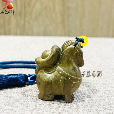 天然金絲楠木小葉楨楠｜嚴選烏木老料（陰沉綠料）【馬上有錢吊飾】3