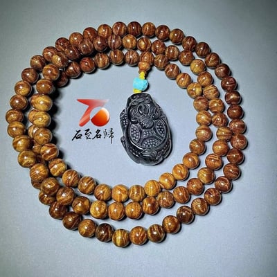 金絲楠木小葉楨楠 精選龍膽瘤疤手串【龍膽貔貅・納福聚財】2