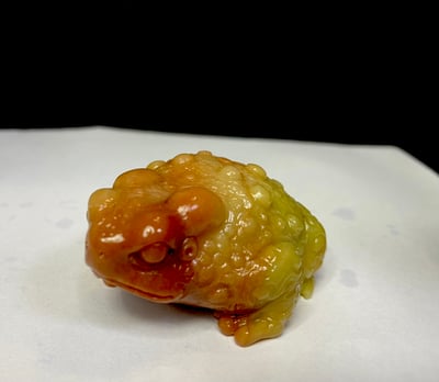 五彩高山石雕件【福氣金蟾】2