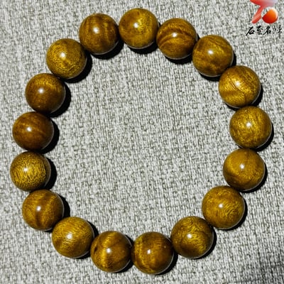 正宗四川雅安金絲楠小葉楨楠 滿水波紋Ｓ級12mm手珠2