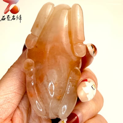 天然 老撾結晶朱砂石 全透光石質【桃霞瑞駿】馬年開運石雕/手把件4