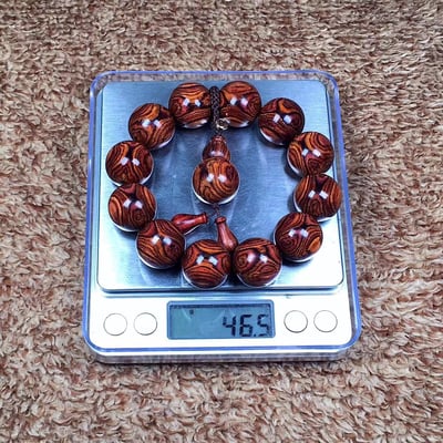 鼎藏 海南黃花梨野生料20mm手珠 重量46.5克7