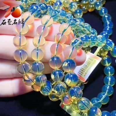 墨西哥3A級別藍珀手串 直徑9～10mm4