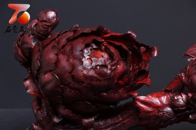 印度小葉紫檀整木鏤空製作【如意-花開富貴】7