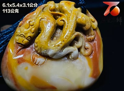 精美壽山石 老師傅手工雕刻【螭龍】3