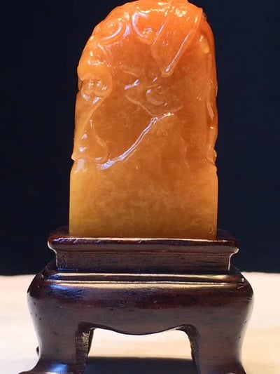 極品福建壽山田黃石 滿蘿蔔絲【鰲龍獻瑞】 附收藏證書5