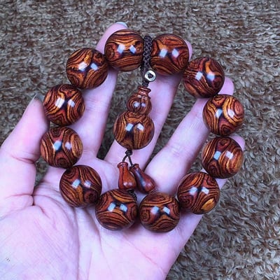 鼎藏 海南黃花梨野生料20mm手珠 重量46.5克4