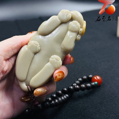 寮國北部旗降體手把件【安然有福，太平有象】6