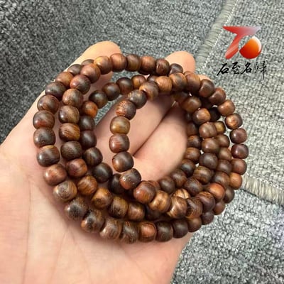 海南黃花梨 油梨老料6×7mm×108顆手串3