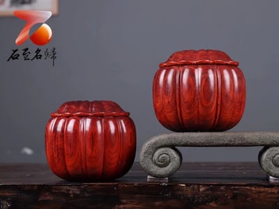 印度小葉紫檀【南瓜茶葉罐／圍棋罐】2