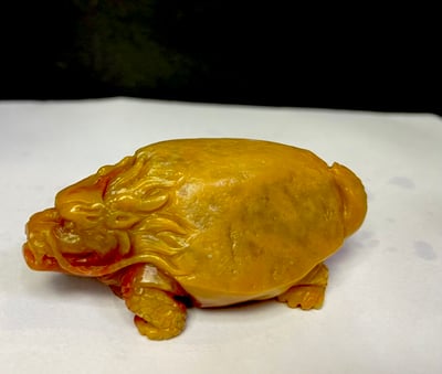 田黃石雕件【福氣長壽龍龜】2