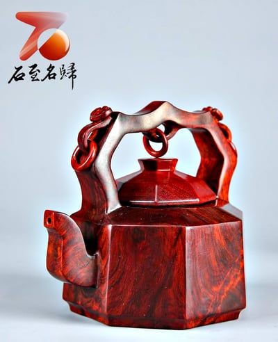 印度小葉紫檀案擺【如意提梁壺】3