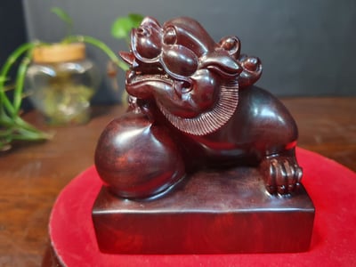 印度小葉紫檀【貔貅印章】方料4