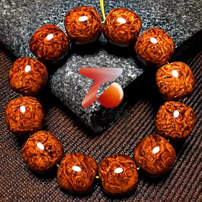 印度小葉紫檀18mm極品爆滿瘤疤老形珠【黃金甲】6