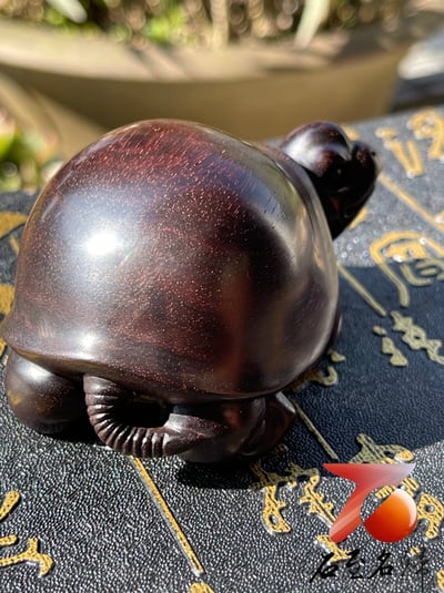 印度小葉紫檀高油密二膘材質 湘工手作【長壽龜】12
