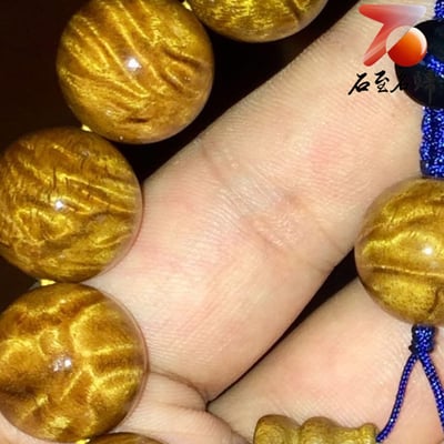 千年精粹 傳世之選 金絲楠木小葉楨楠千年老料龍膽王15mm手串8