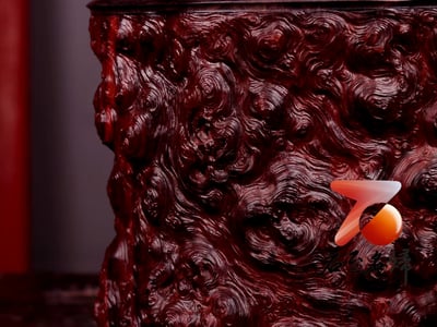 印度小葉紫檀 清刀款筆筒【反璞歸真】3