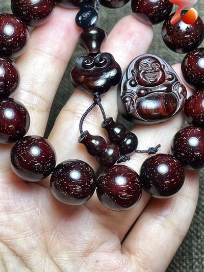 印度小葉紫檀老料15mm滿金星精選 【福氣彌勒】5