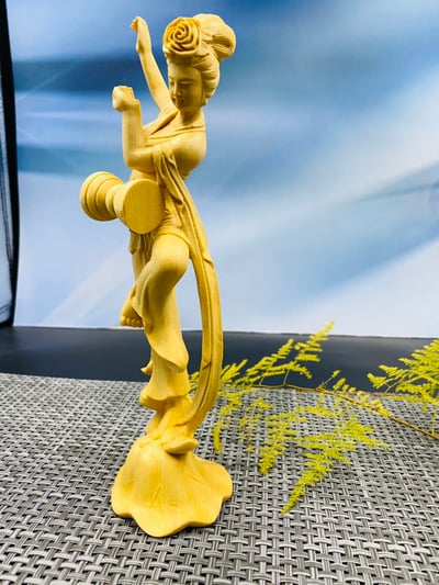 大葉黃楊木【飛天四音】中式古典雅件9