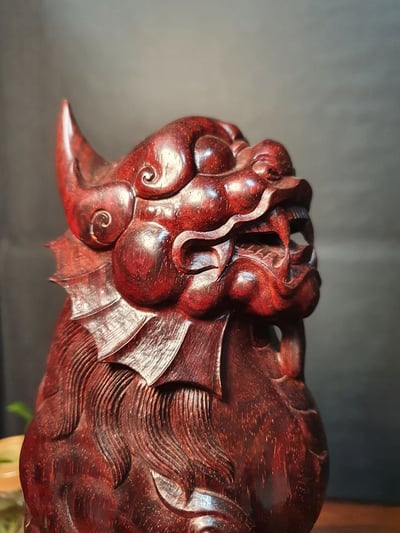 印度小葉紫檀【招財貔貅風水柱】2