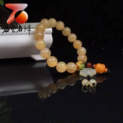 正宗純天然羊角 西藏羊角12mmx15顆 20mmx12顆圓珠手串冰種全透黃料帶血 附保養橄欖油與收藏禮盒5