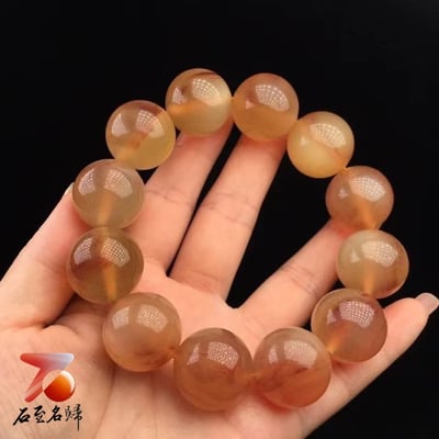 正宗純天然羊角 西藏羊角12mmx15顆 20mmx12顆圓珠手串冰種全透黃料帶血 附保養橄欖油與收藏禮盒15