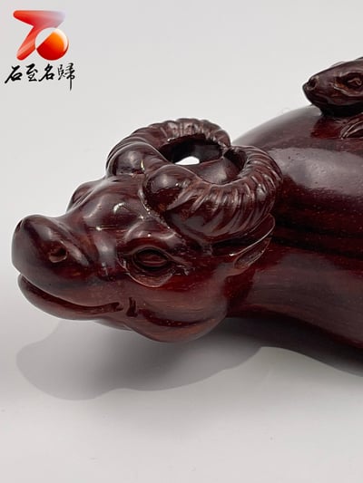 印度小葉紫檀高油密材質 湘工工藝精品手把件【鼠你牛】6