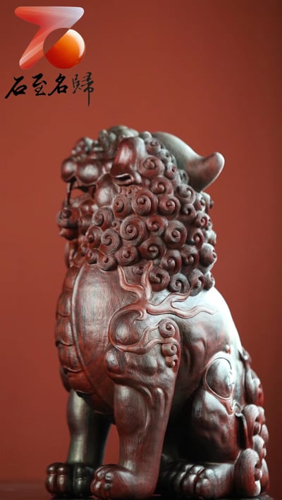 印度小葉紫 省大師顏育田（中國木雕泰斗）作品 【重器招財大貔貅】2