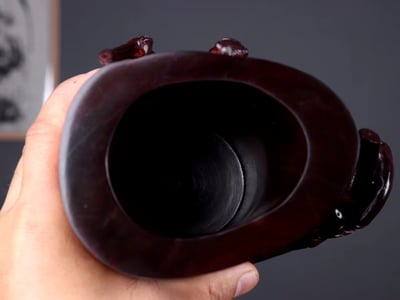 印度小葉紫檀【知足常樂-筆筒】3