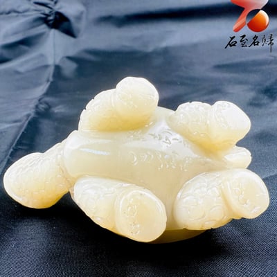 江西芙蓉石純手工雕烏龜 張志方雕刻家作品【黑帽玄武龜】7