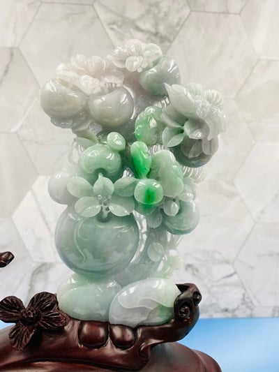 天然A貨翡翠 附收藏證書【大豐收-碩果纍纍】3