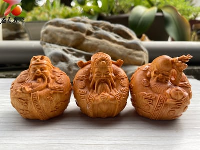 崖柏木雕件【福祿壽】1