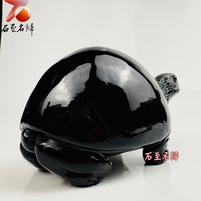丹東石純手工雕烏龜 張國民雕刻家作品【長壽探福龜】6