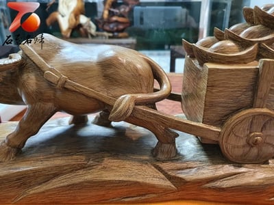 大師級雕工 海南沉香收藏【牛氣沖天-財源滾滾】3
